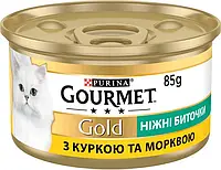 Влажный корм для кошек Purina Gourmet Gold Нежные биточки с курицей и морковью 85 г