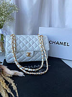 Женская сумочка, клатч отличное качество Chanel White 25x16x8