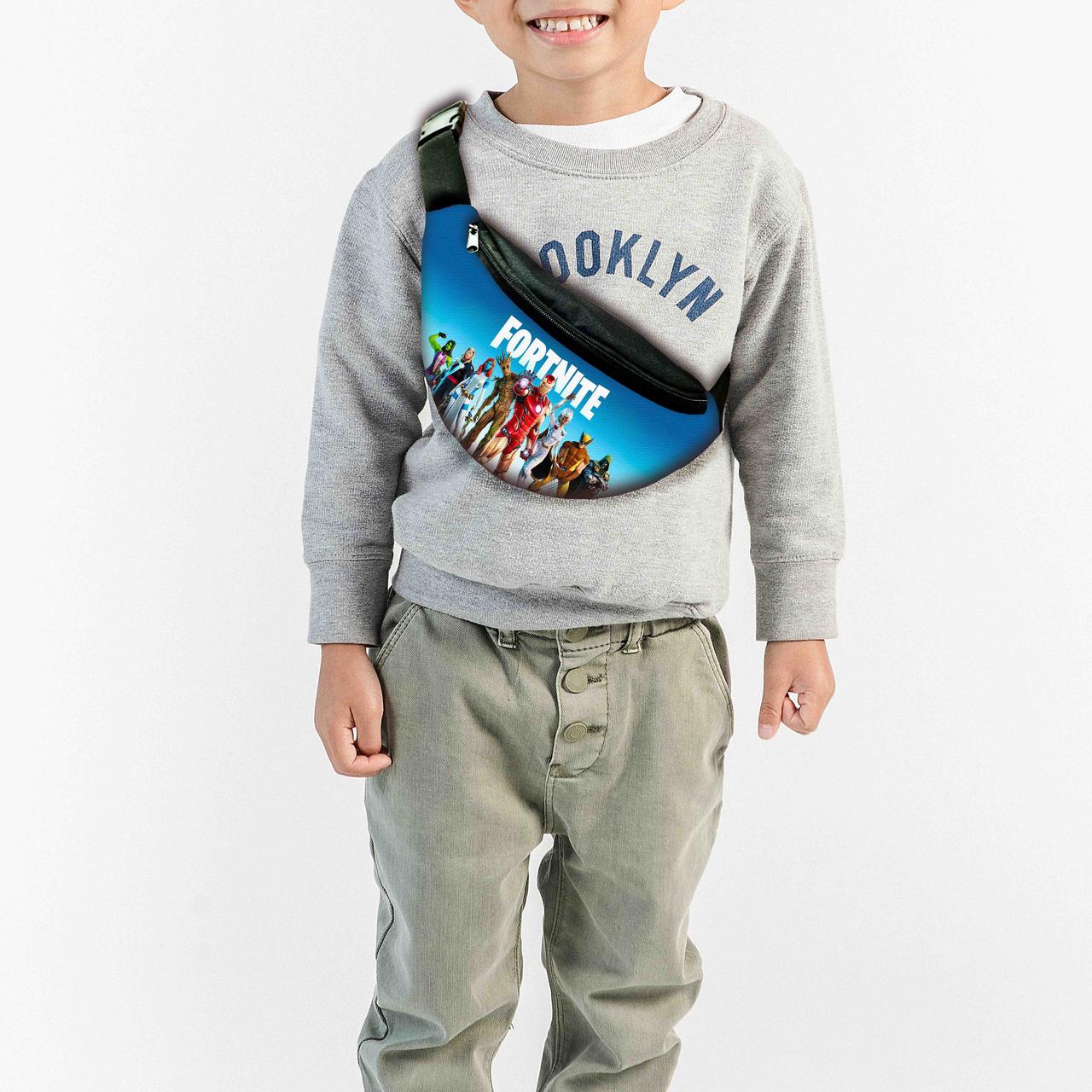 Сумка-бананка дитяча Фортнайт "Fortnite" з принтом, 32х15см, сумка для хлопчика через плече (0307), фото 1