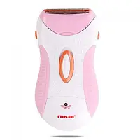 Женский аккумуляторный эпилятор Nikai NK-7699 Розовый Розовый Аккумуляторная бритва для ног