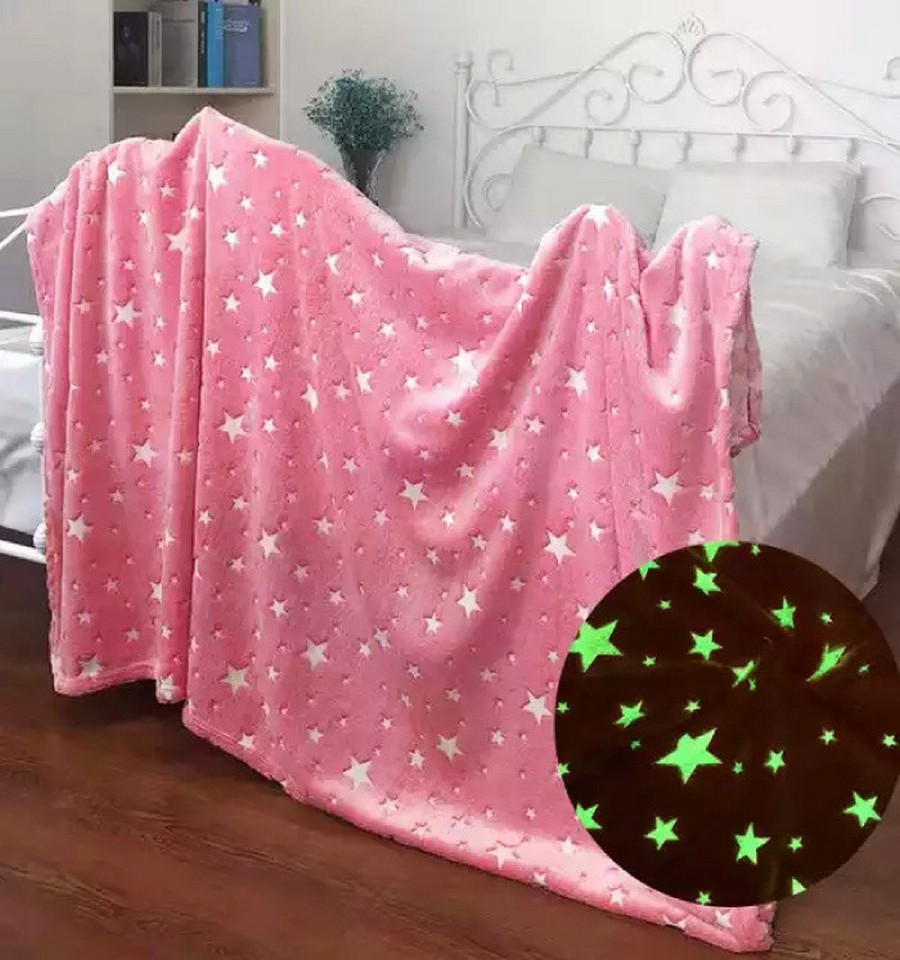 Светящийся плед покрывало со звездами Magic Star 160х180см тёплое ...