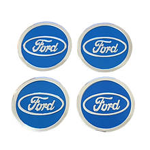 Наклейки на ковпачки, заглушки, наклейки на диски Ford Форд  60 мм сині 4 штуки