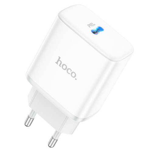 Мережевий зарядний пристрій HOCO C104A Stage 1USB-C PD20W Білий, фото 1
