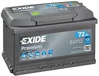 Аккумулятор автомобильный EXIDE PREMIUM 72 Ah (R+) (720À) EA722