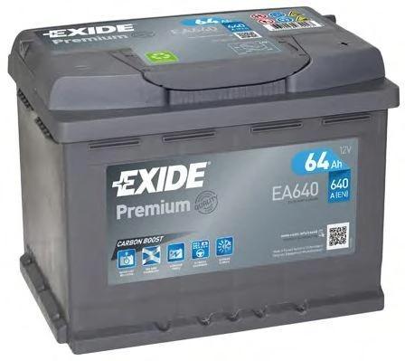 Акумулятор автомобільний EXIDE PREMIUM 64 Ah (R+) (640À) EA640