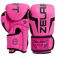 Перчатки боксерские Zelart розовые 8-12 унций - 12 унций