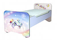 Кровать детская с фотопечатью с закругленными перилами, без матраса (60x140)