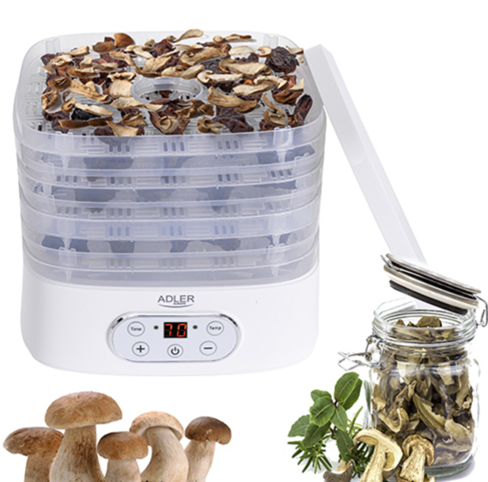 Сушарка для грибів, трав і продуктів Adler AD 6658  - дегідратор з таймером, фото 1