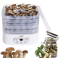 Сушарка для грибів, трав і продуктів Adler AD 6658  - дегідратор з таймером