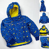 Гірськолижна мембранна термо куртка хлопчик Lupilu 98-104см (синьо-жовта)