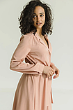 Класичне плаття міді з спідницею крою сонце та поясом 42-52 розміри різні кольори персикове, фото 3