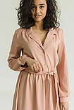 Класичне плаття міді з спідницею крою сонце та поясом 42-52 розміри різні кольори персикове, фото 5