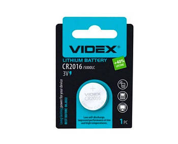 Батарейка тип CR 2016 Videx 633201 G-Rich