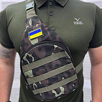 Тактическая нагрудная сумка Rizon, камуфляжная мужская сумка напоясная, сумка военная для всу