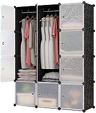 Модульна складна універсальна пластикова шафа для одягу Storage Cube Cabinet МР 312-62 12 відділень (N-16), фото 5