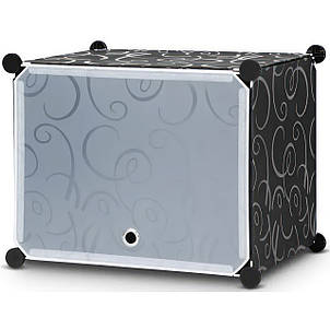 Пластикова складана шафа Storage Cube Cabinet 12 секцій Чорний, фото 3