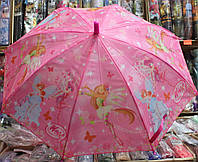 Зонт детский трость полуавтомат тканевый маленький Винкс К-2