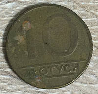 Монета 10 злотых 1989 Польша. Хорошее состояние!