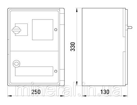 Шафа удароміцна з АБС-пластика e.plbox.250.330.130.1f.2m.tr, 250х330х130мм, IP65 з прозорими дверцят, фото 3