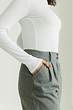 Кашемірові широкі жіночі брюки кльош із високою талією 42-52 розміри різні кольори сірі, фото 4