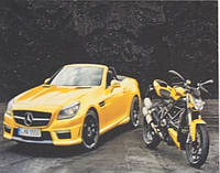 Картина-раскраска по номерам на холсте 40*50 РН9461 Машина и мотоцикл (н-р акр.красок+3 кисти)