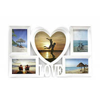 Фоторамка коллаж A051 (на 5 фото) LOVE БЕЛАЯ 51*32