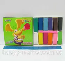 Пластилін No_1125 (12 кольорів) пластиковий пак/часта/240 г