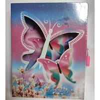 Блокнот на замочку в подарунковій коробці (64К) No 64K-B-0219 Метелики