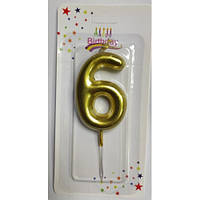 Свічки цифри (в торт) 7373-G золото 6