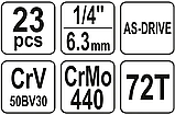 Набір торцевих головок 23 предмета YATO YT-14451, фото 5