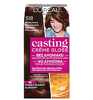 Краска уход для волос L'Oreal Paris Casting Creme Gloss тон 518 "Орех Мокачино"