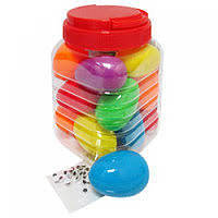 Пластилін УМНИЙ NoNP007-3 Жуйка для рук у банці (стрибає, не засихає, неон) 10 г. 4цв