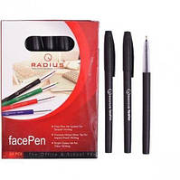 Ручка шариковые Radius - Face-Pen черные в упаковке 50 шт