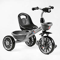 Дитячий триколісний велосипед Best Trike BS-18125 зі спинкою, сірий