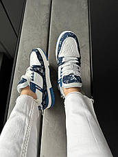 Чоловічі кросівки Louis Vuitton LV Trainer White Blue 1A9JGZ, фото 4