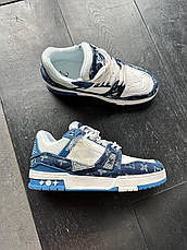 Чоловічі кросівки Louis Vuitton LV Trainer White Blue 1A9JGZ, фото 6