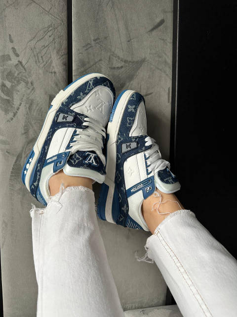 Чоловічі кросівки Louis Vuitton LV Trainer White Blue 1A9JGZ