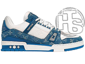 Жіночі кросівки Louis Vuitton LV Trainer White Blue 1A9JGZ