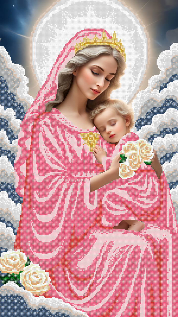 Схема для вишивки бісером,, Мадонна у рожевому,, Сб-3-48, фото 1