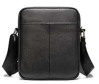 Мужская кожаная сумочка планшет мессенджер черная/ сумочка мужская через плечо