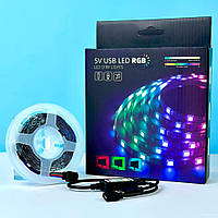 Светодиодная лента LED 5050 RGB 4m 120Led / 5V USB з Bluetooth контроллером