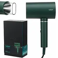 Фен с концентратором для сушки и укладки волос VGR V-431 в подарочной коробке зеленый 1800 Вт
