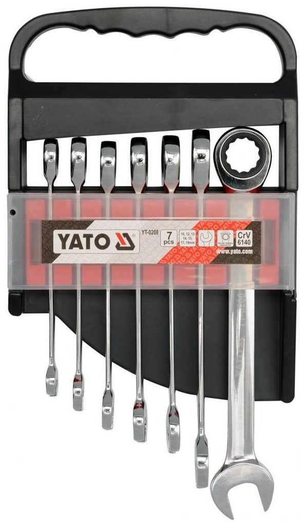 Набір ключів комбінованих з тріскачкою YATO YT-0208, фото 1