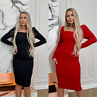 Жіноча сукня міді 42-44, 46-48 чорна червона