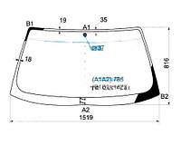 Стекло лобовое BMW 5 (E34) 88-97