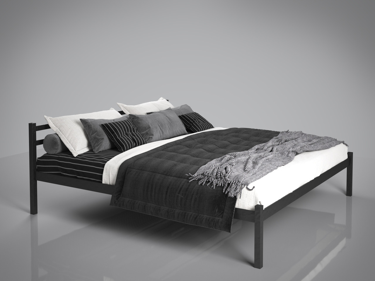 Двоспальне ліжко Лідс Тенеро металеве на ніжках