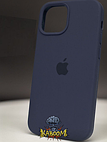 Чехол с закрытым низом на Айфон 14 Темно - Синий / Silicone Case для iPhone 14 Dark Blue