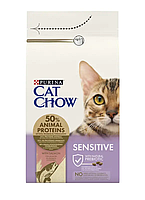 Сухий корм Purina Cat Chow Sensitive для котів з чутливим травленням з лососем 15 кг