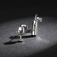 Серьги в виде бокала и бутылки вина . Серьги бокал вина и бутылка