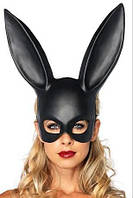 Милые уши зайца, Маска кролика PlayBoy , черная матовая 36см!